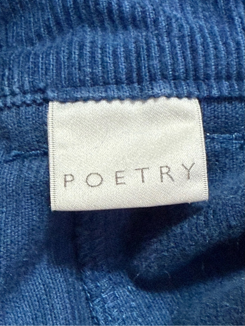 Poetry Blue Corduroy Wide Leg Utility Pants Trousers Size US 12 - Picture 2 of 10